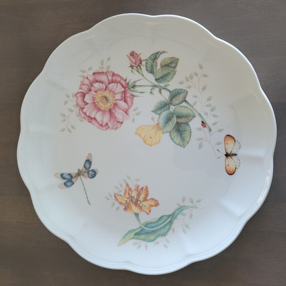 Lenox Butterfly Meadow Dragonfly Scalloped Edge 11 in Dinner Plate